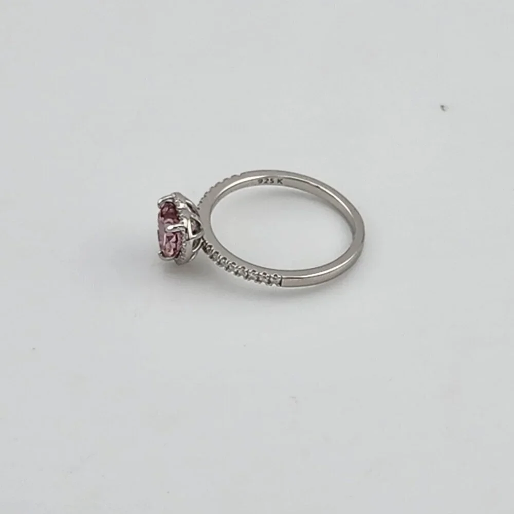 Dazzling Pink Heart Gemstone Ring in Solid 925 Sterling Silver – Perfect Gift